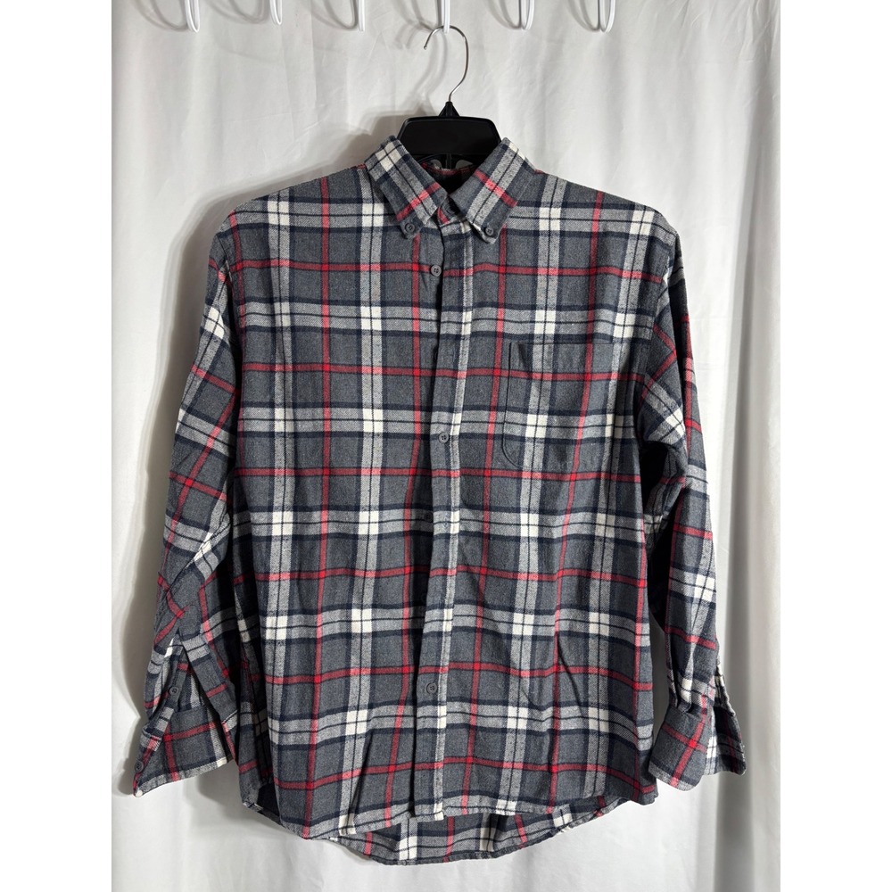 Mountain Ridge Men's Plaid Flannel Button Up Shirt Long Sleeve‎ Size M